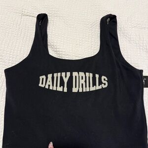 Daily Drills Black Tank Top with White Logo